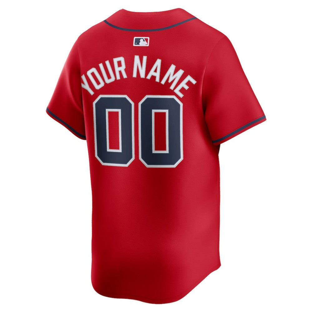 Red Atlanta Braves Nike Alternate Limited Custom Jersey
