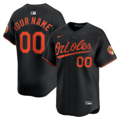 Black Baltimore Orioles Nike Alternate Limited Custom Jersey