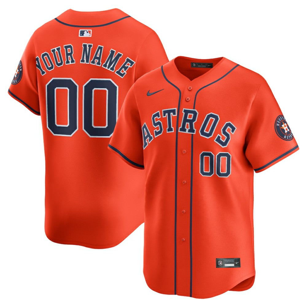 Orange Houston Astros Nike Alternate Limited Custom Jersey