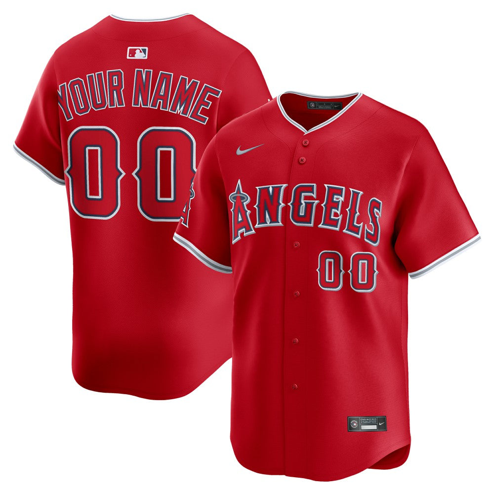 Red Los Angeles Angels Nike Alternate Limited Custom Jersey