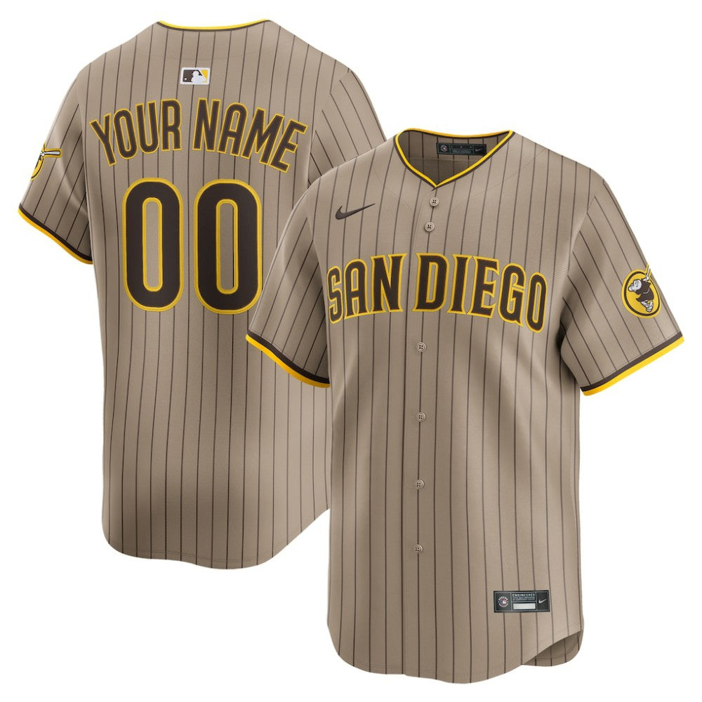 Sand San Diego Padres Nike Alternate Limited Custom Jersey