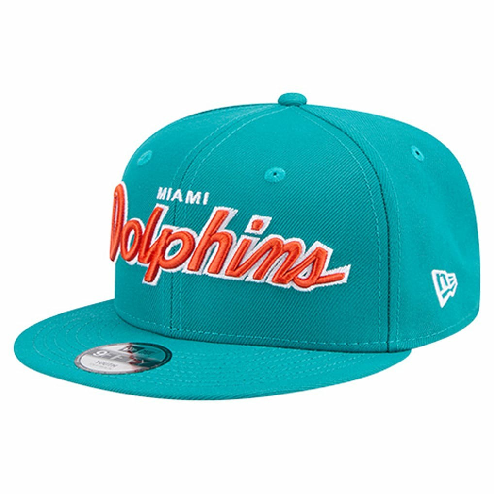 Youth Main Script 9FIFTY Snapback Hat - Miami Dolphins Hats