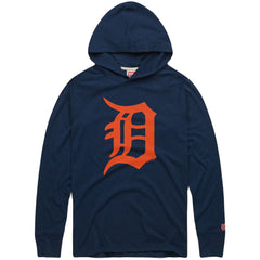 Navy Detroit Tigers Homage Lightweight Raglan Tri-Blend Pullover Hoodie