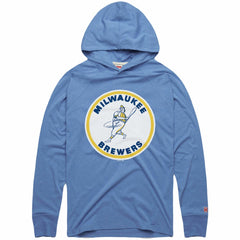 Powder Blue Milwaukee Brewers Homage Lightweight Raglan Tri-Blend Pullover Hoodie