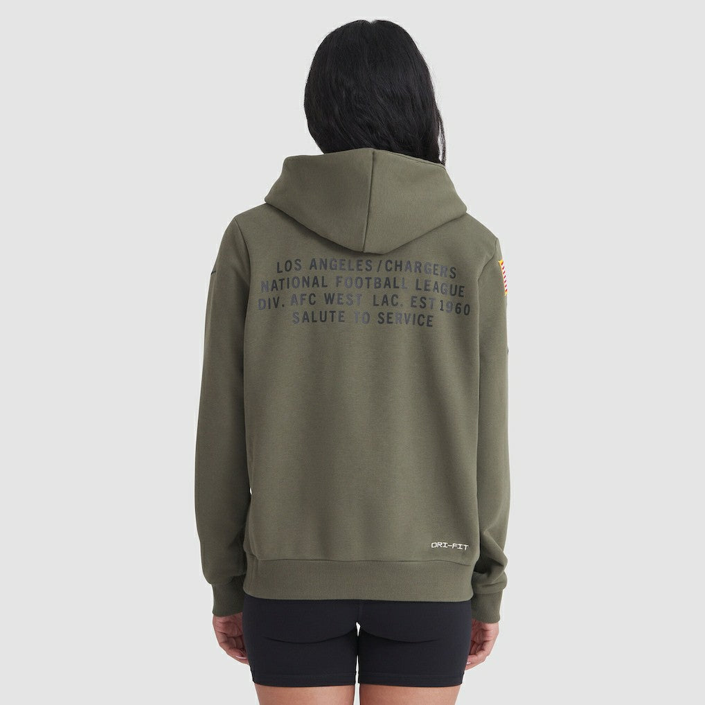 Women's 2025 Salute to Service Sideline Standard Issue Dri-FIT Hoodie - Los Angeles Chargers Hoodies