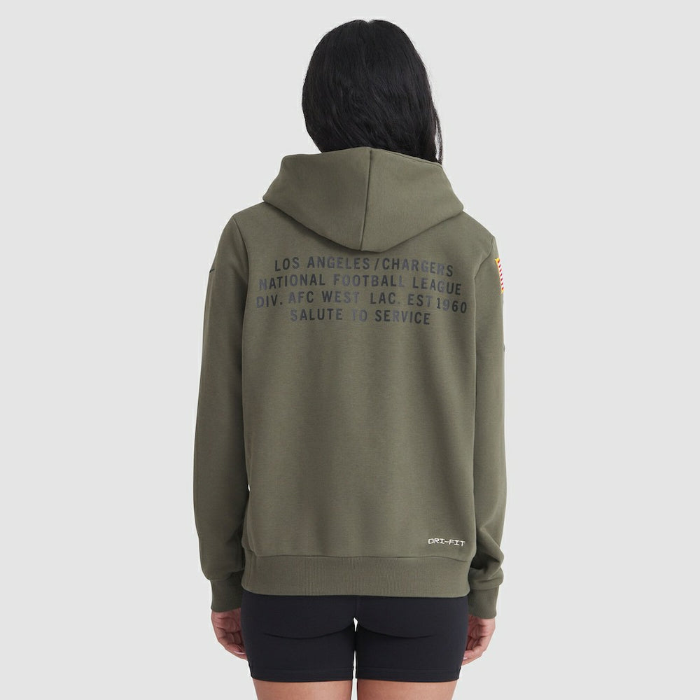 Women's 2025 Salute to Service Sideline Standard Issue Dri-FIT Hoodie - Los Angeles Chargers Hoodies