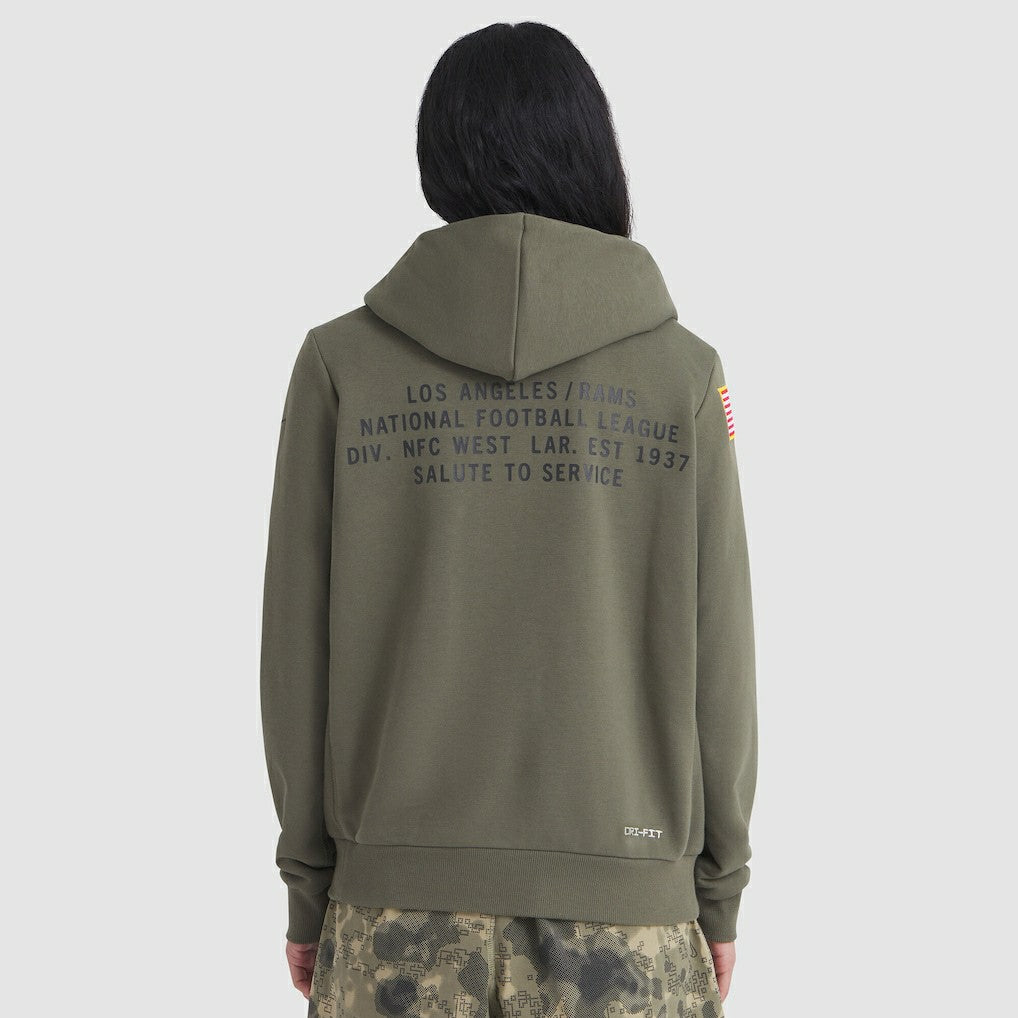 Women's 2025 Salute to Service Sideline Standard Issue Dri-FIT Hoodie - Los Angeles Rams Hoodies