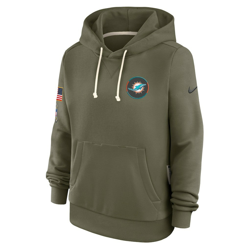 Women's 2025 Salute to Service Sideline Standard Issue Dri-FIT Hoodie - Miami Dolphins Hoodies