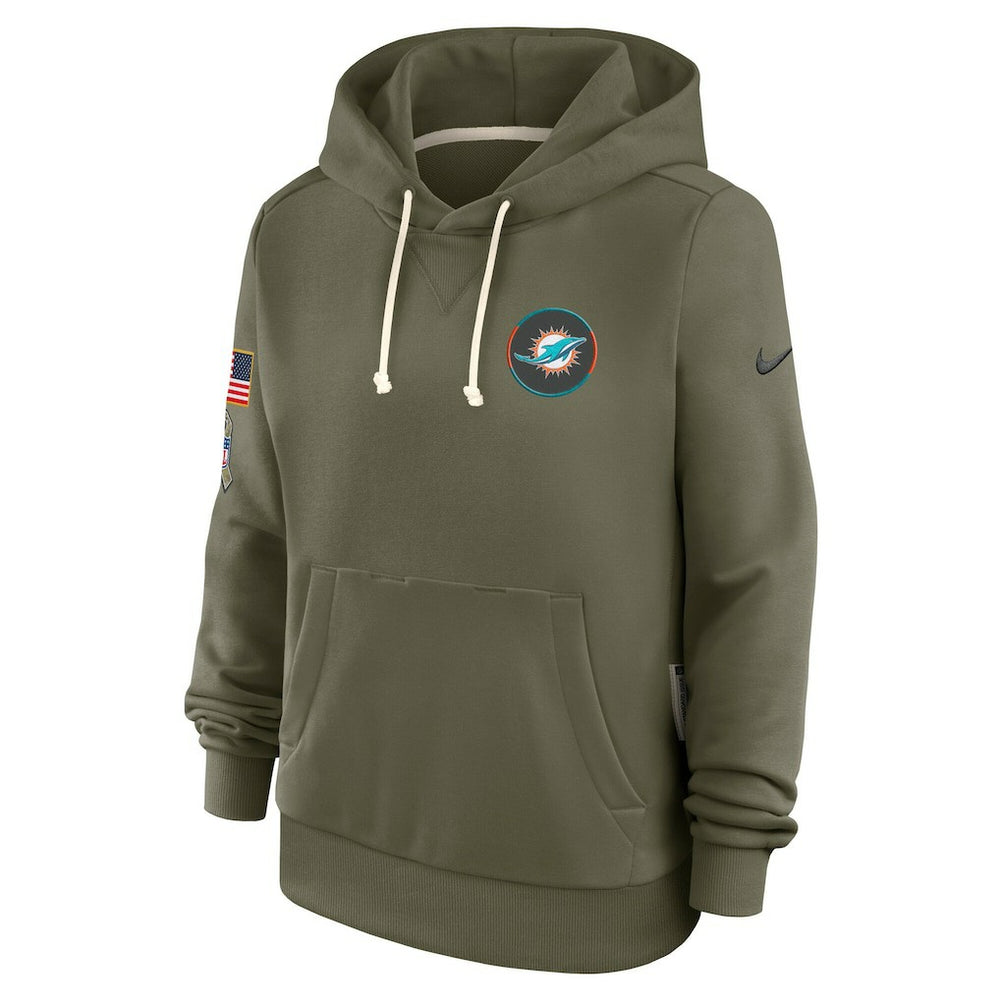 Women's 2025 Salute to Service Sideline Standard Issue Dri-FIT Hoodie - Miami Dolphins Hoodies