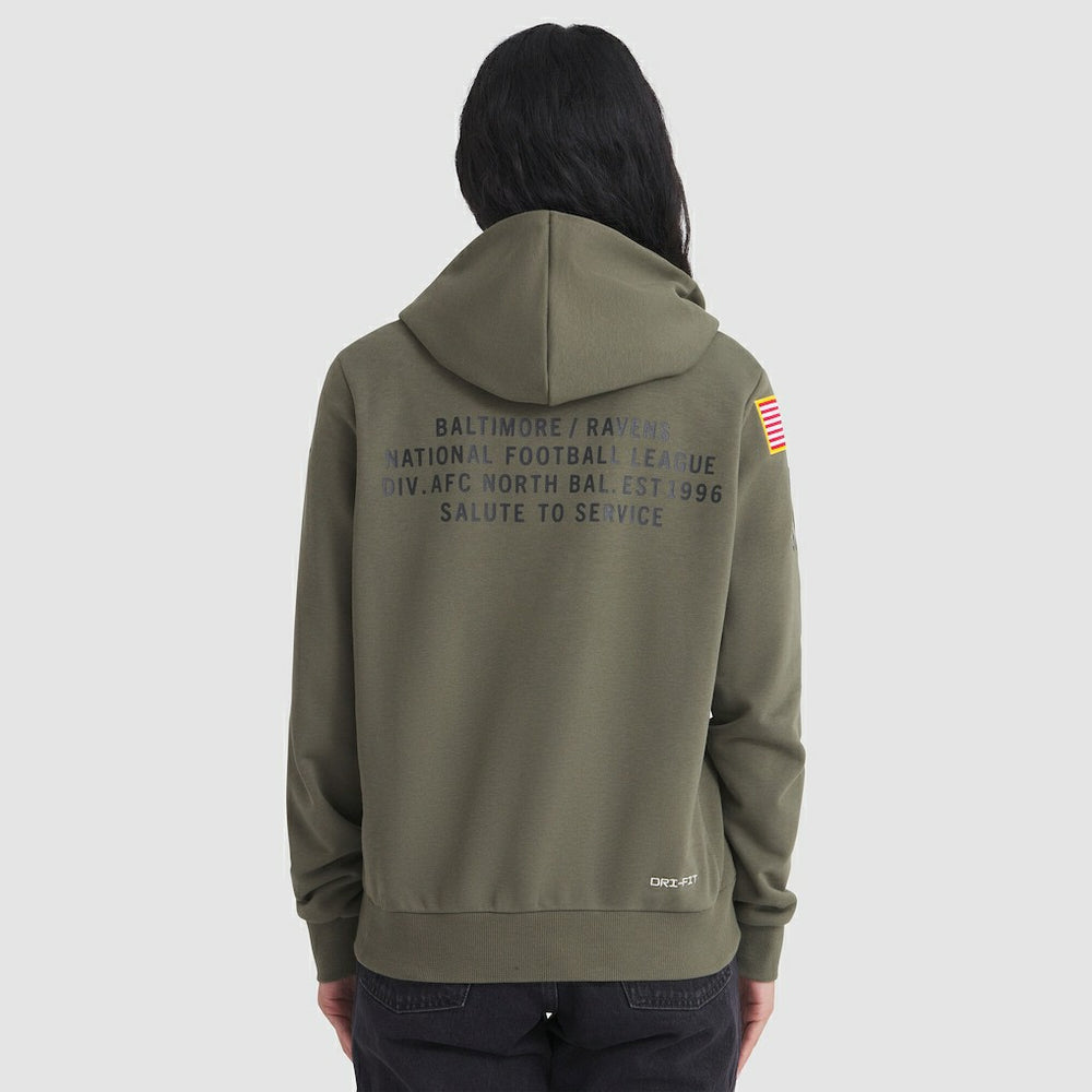 Women's 2025 Salute to Service Sideline Standard Issue Dri-FIT Hoodie - Baltimore Ravens Hoodies
