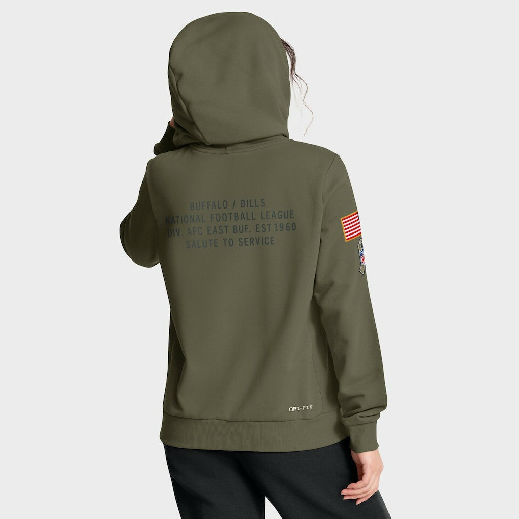 Women's 2025 Salute to Service Sideline Standard Issue Dri-FIT Hoodie - Buffalo Bills Hoodies