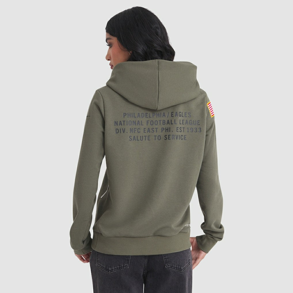 Women's 2025 Salute to Service Sideline Standard Issue Dri-FIT Hoodie - Philadelphia Eagles Hoodies