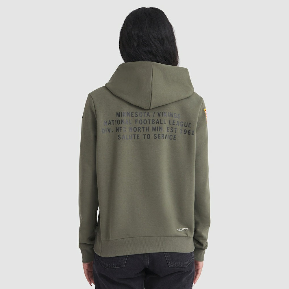 Women's 2025 Salute to Service Sideline Standard Issue Dri-FIT Hoodie - Minnesota Vikings Hoodies