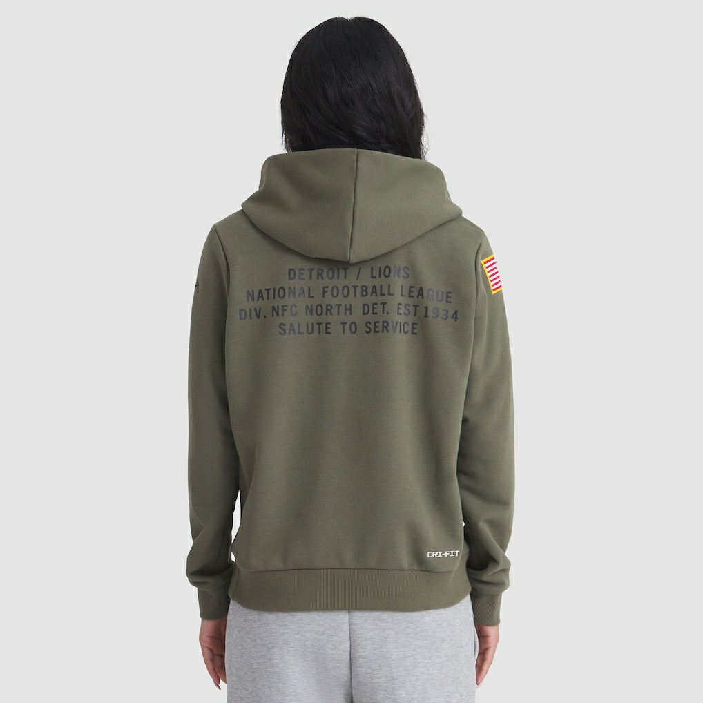 Women's 2025 Salute to Service Sideline Standard Issue Dri-FIT Hoodie - Detroit Lions Hoodies