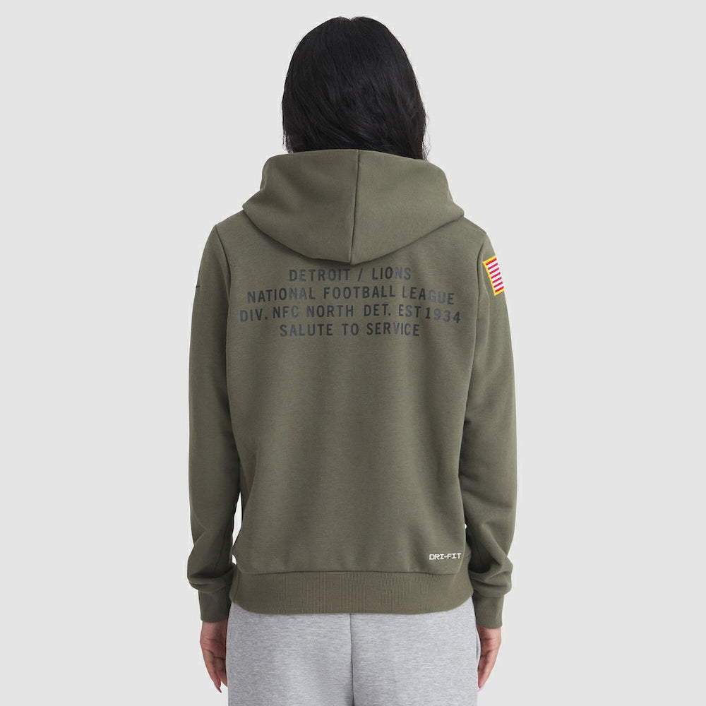 Women's 2025 Salute to Service Sideline Standard Issue Dri-FIT Hoodie - Detroit Lions Hoodies