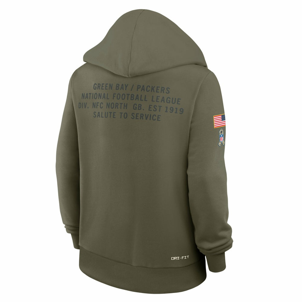 Women's 2025 Salute to Service Sideline Standard Issue Dri-FIT Hoodie - Green Bay Packers Hoodies