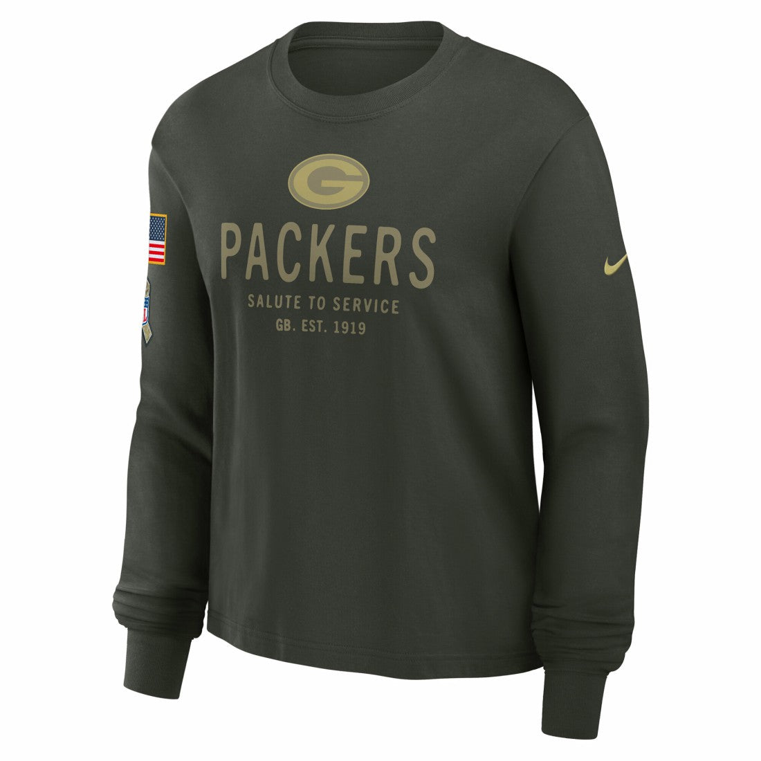 Women's 2025 Salute to Service Sideline Dri-FIT Long Sleeve T-Shirt - Green Bay Packers T-shirts