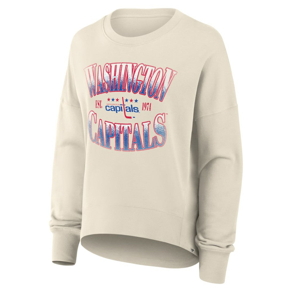 NHL Washington Capitals Fanatics Women's Oversized Vintage Slice Pullover Sweatshirt