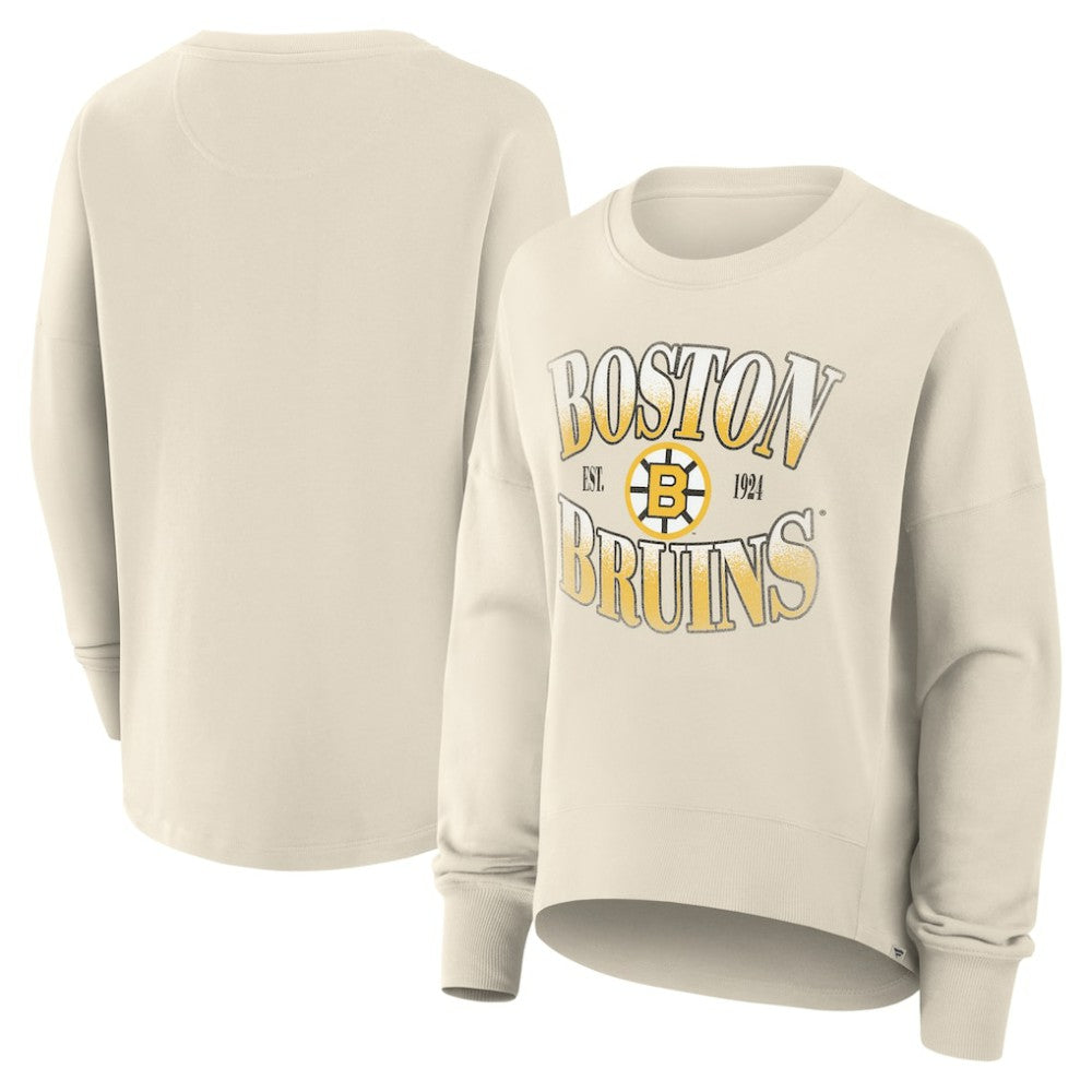 NHL Boston Bruins Fanatics Women's Oversized Vintage Slice Pullover Sweatshirt