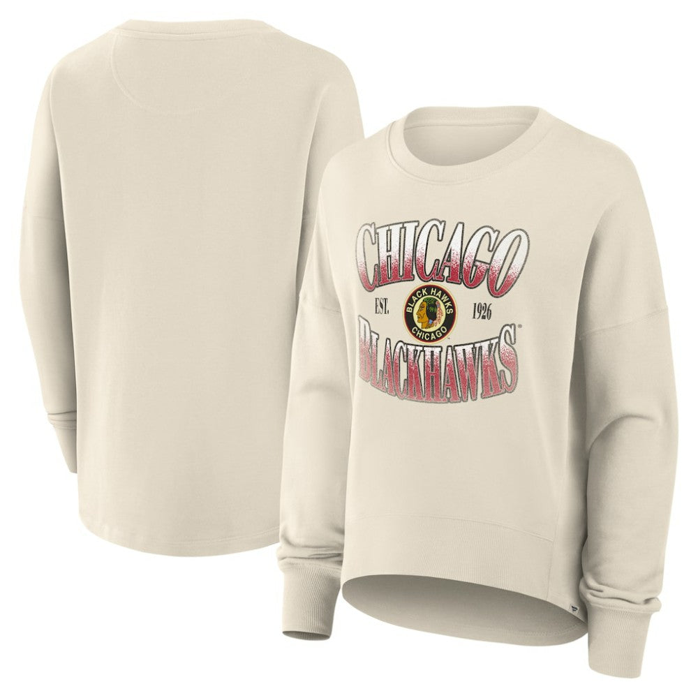 NHL Chicago Blackhawks Fanatics Women's Oversized Vintage Slice Pullover Sweatshirt