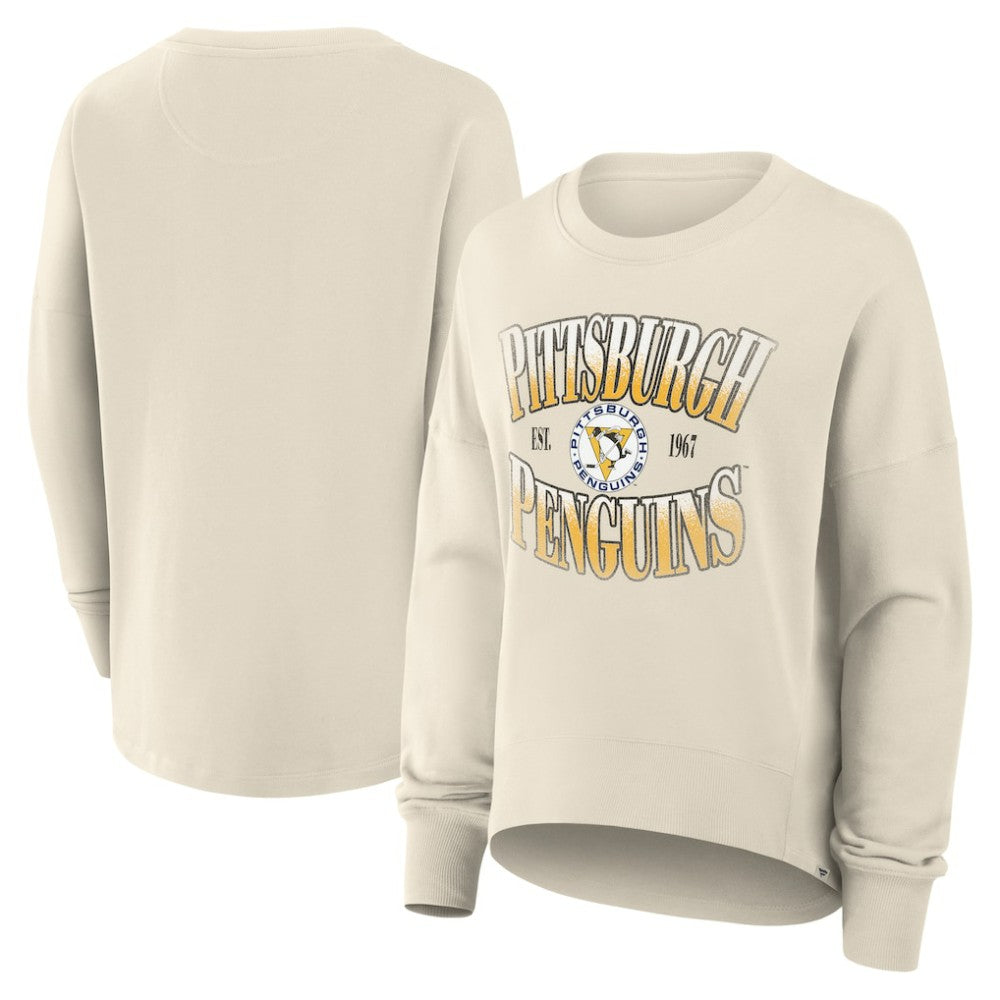 NHL Pittsburgh Penguins Fanatics Women's Oversized Vintage Slice Pullover Sweatshirt
