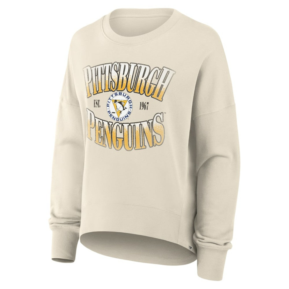 NHL Pittsburgh Penguins Fanatics Women's Oversized Vintage Slice Pullover Sweatshirt
