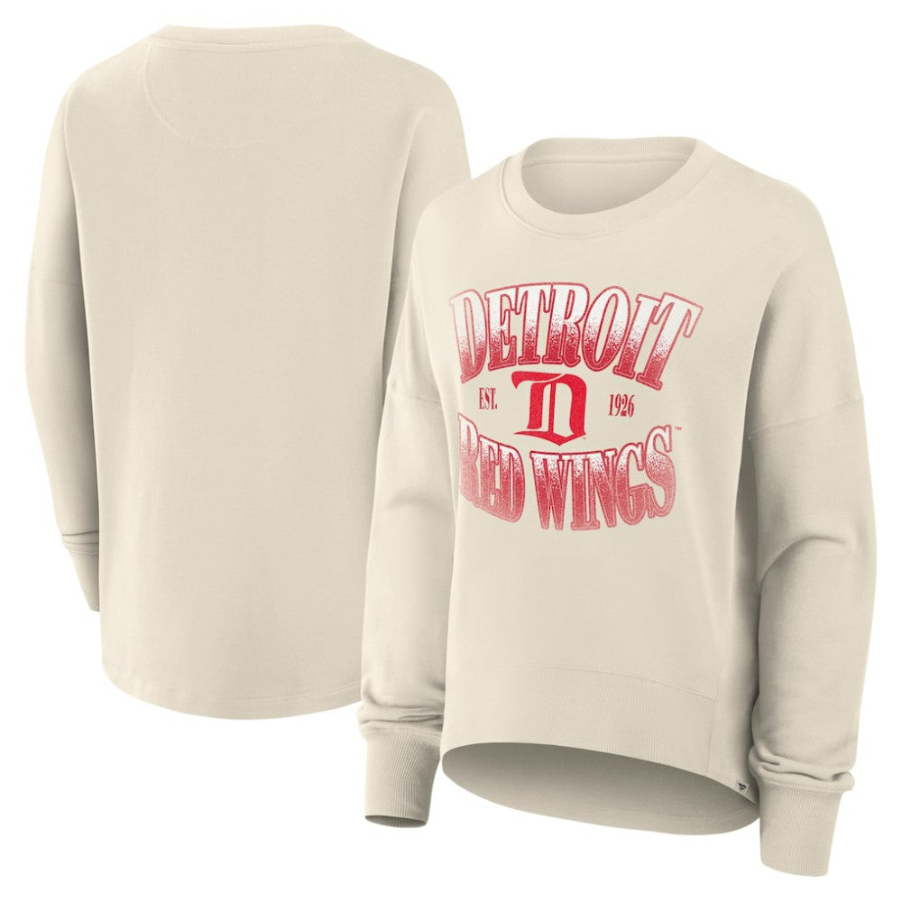 NHL Detroit Red Wings Fanatics Women's Oversized Vintage Slice Pullover Sweatshirt