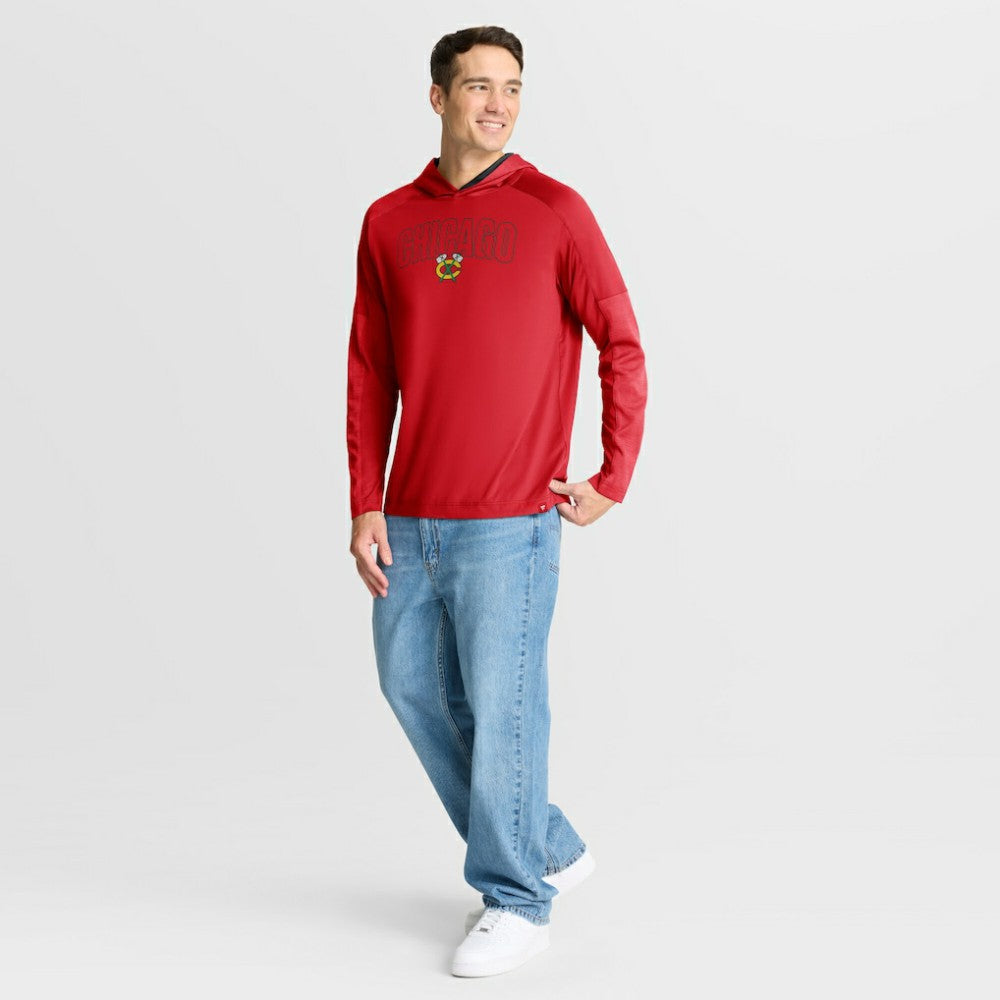 NHL Chicago Blackhawks Fanatics Penalty Shot Long Sleeve Hoodie T-Shirt