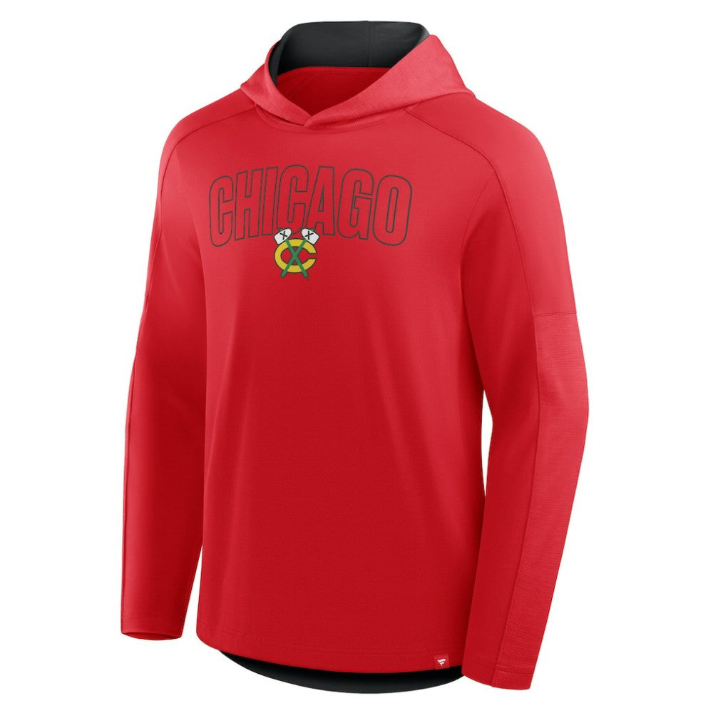 NHL Chicago Blackhawks Fanatics Penalty Shot Long Sleeve Hoodie T-Shirt
