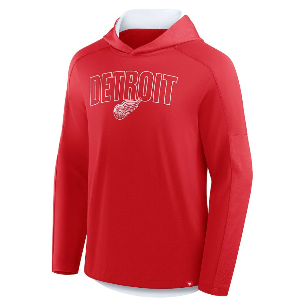 NHL Detroit Red Wings Fanatics Penalty Shot Long Sleeve Hoodie T-Shirt
