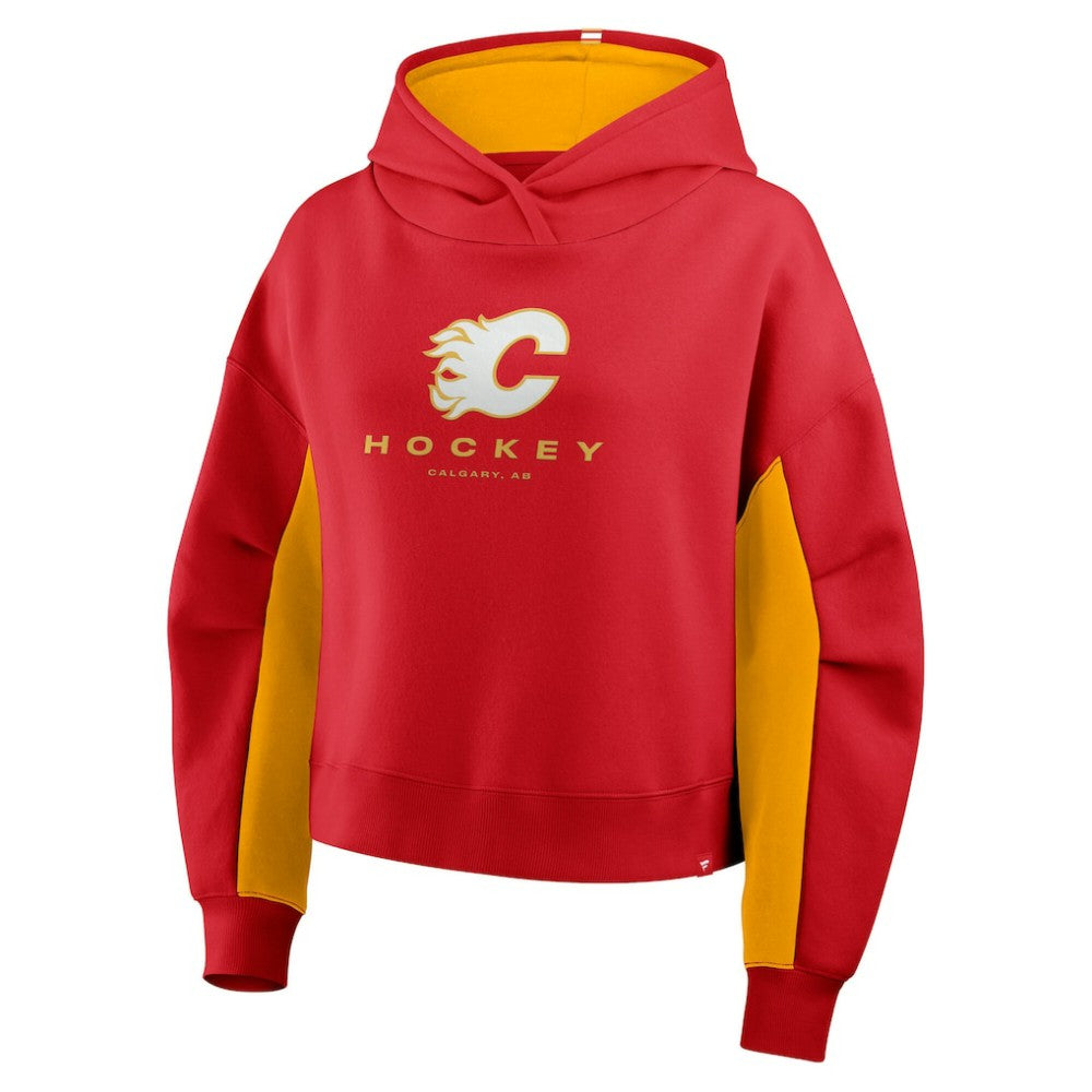 NHL Calgary Flames Fanatics Women's Back Check Boxy Hoodie
