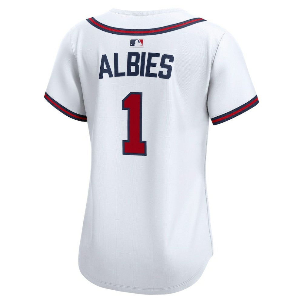 White Ozzie Albies Atlanta Braves Nike Women's Home Limited Player Jersey