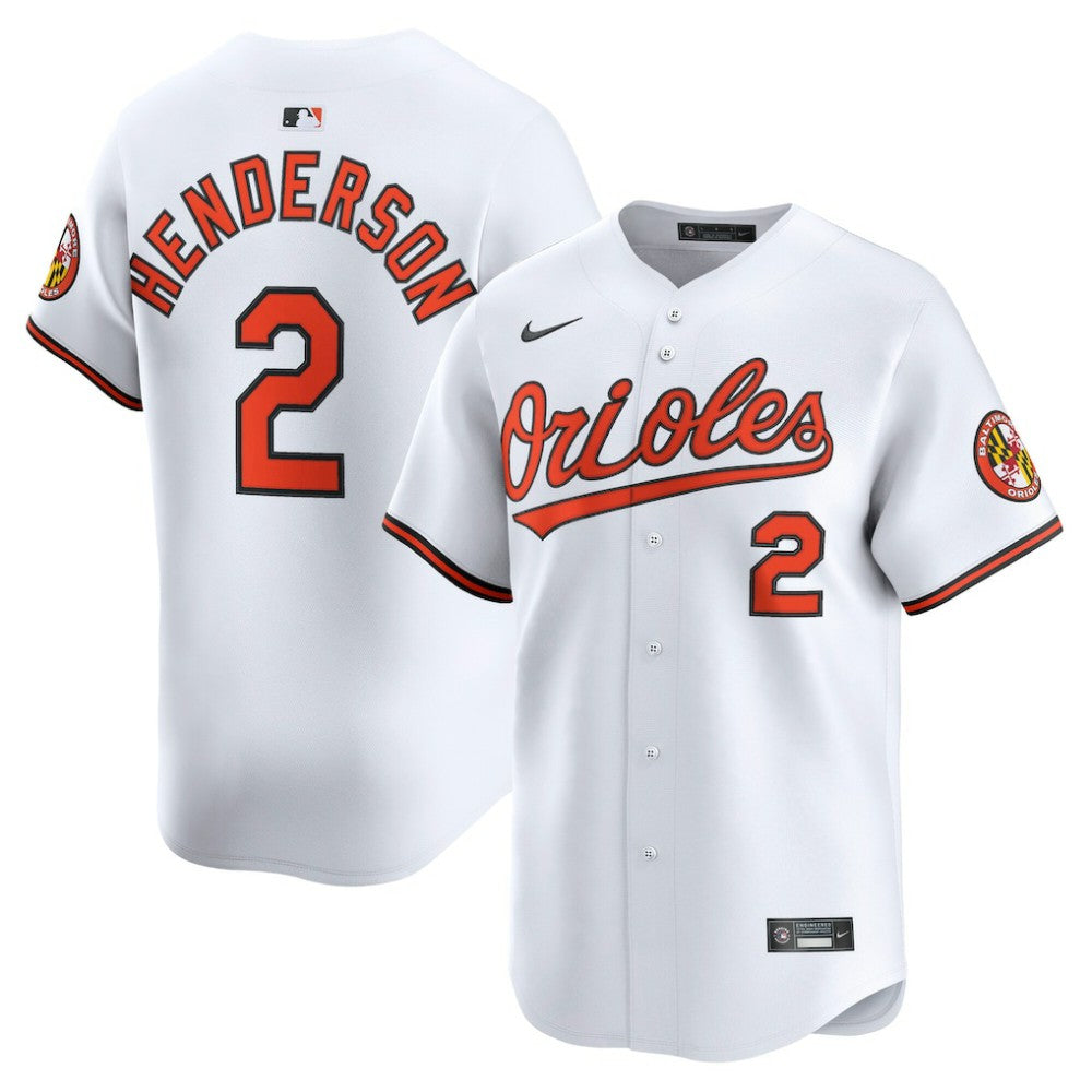 White Gunnar Henderson Baltimore Orioles Nike Home Limited Player Jersey