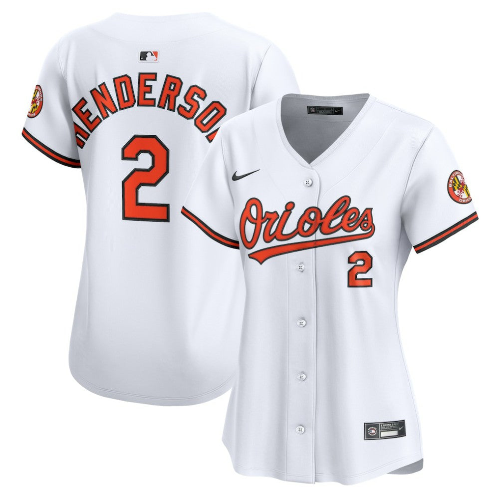White Gunnar Henderson Baltimore Orioles Nike Women's Home Limited Player Jersey