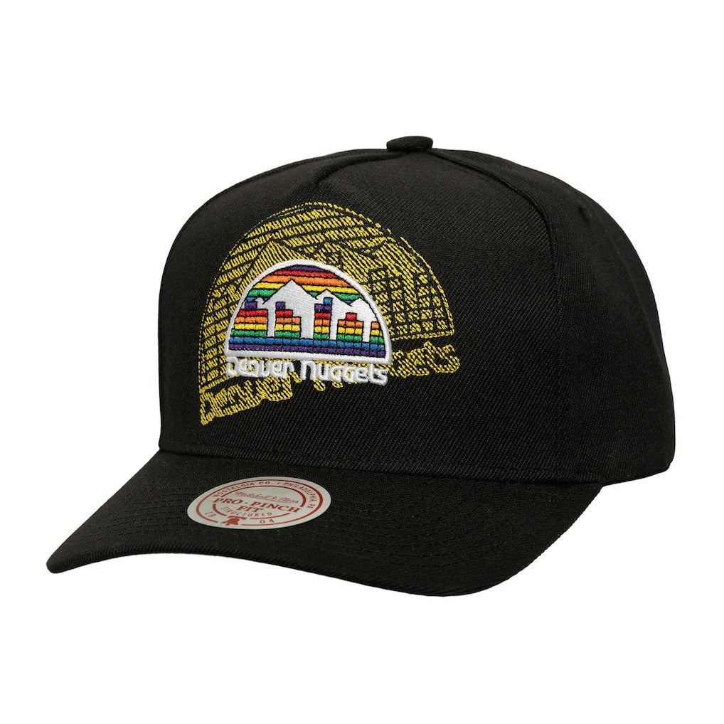Mitchell & Ness Denver Nuggets Tilted Pro Pinch Adjustable Hat sale