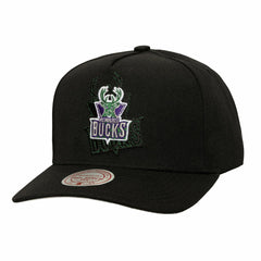 Mitchell & Ness Milwaukee Bucks Tilted Pro Pinch Adjustable Hat