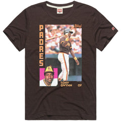 Brown Tony Gwynn San Diego Padres Homage 1984 Topps Baseball Card Player T-Shirt
