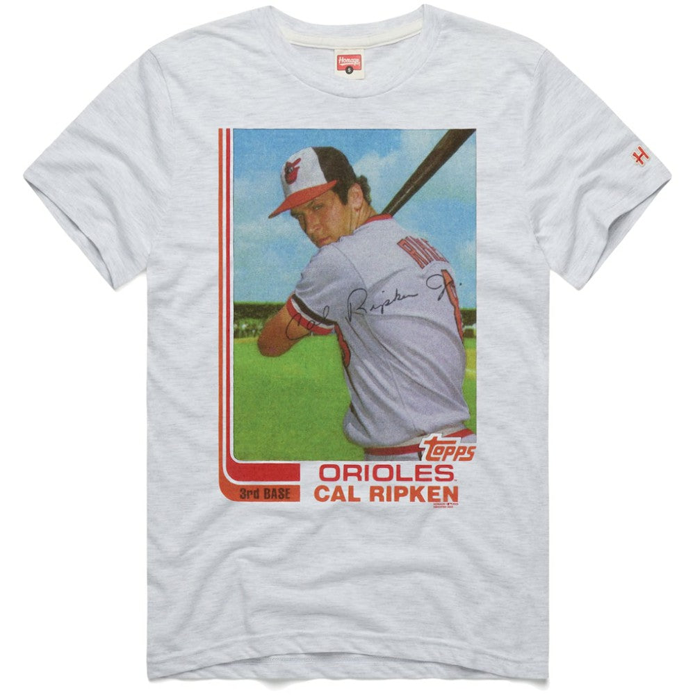 Ash Cal Ripken Jr. Baltimore Orioles Homage 1982 Topps Baseball Card Player T-Shirt