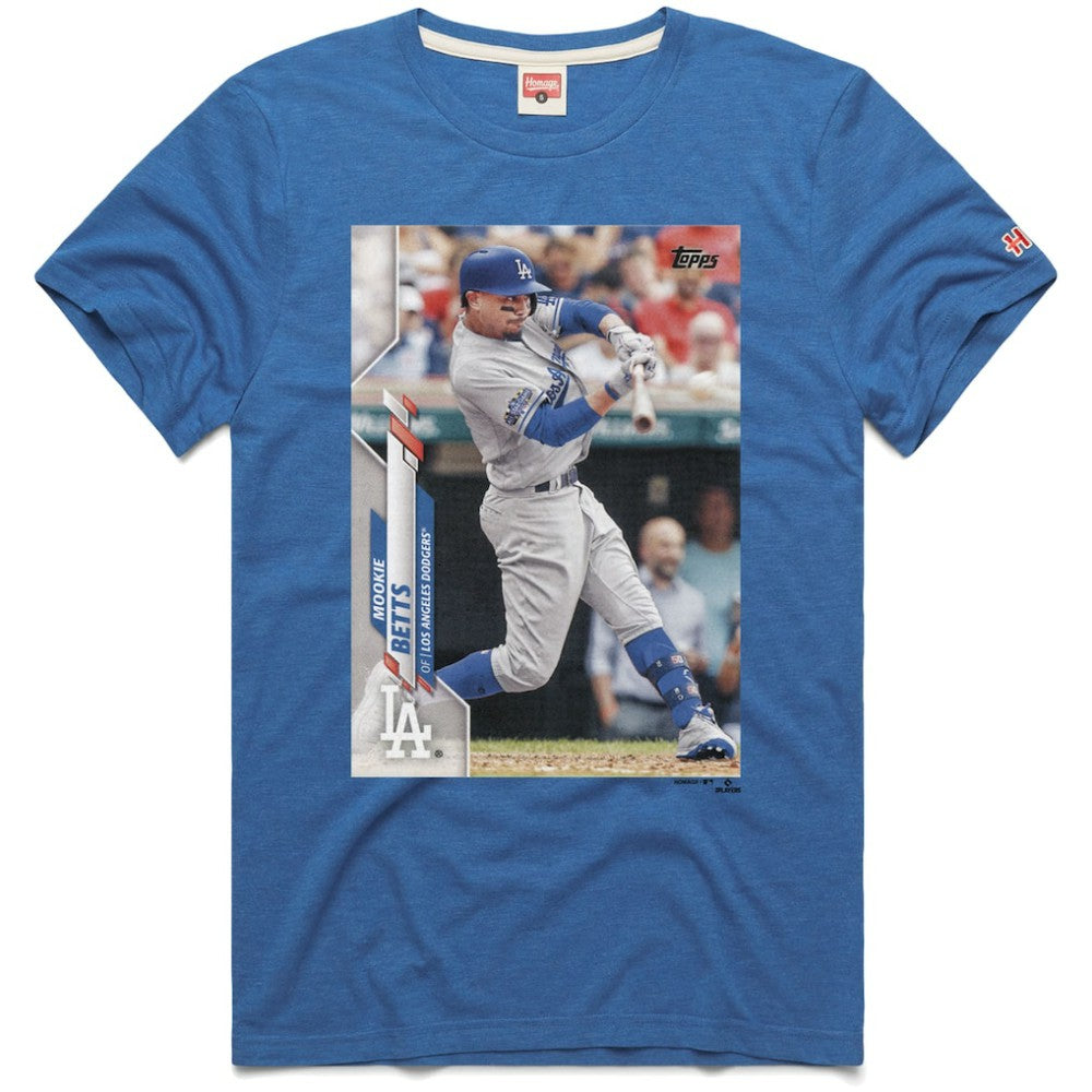 Royal Mookie Betts Los Angeles Dodgers Homage 2020 Topps Baseball Card Player T-Shirt