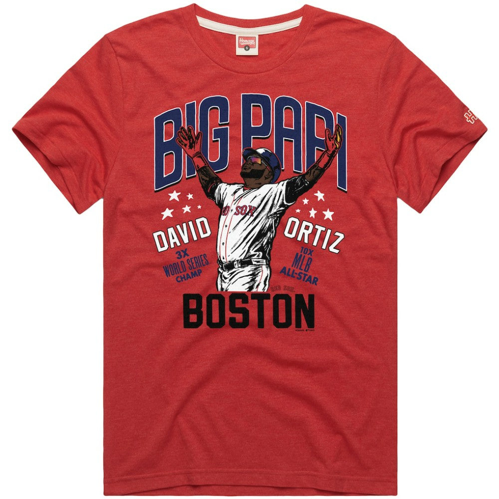 Red David Ortiz Boston Red Sox Homage Graphic Player T-Shirt