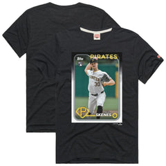 Charcoal Paul Skenes Pittsburgh Pirates Homage 2024 Topps Baseball Card Player Tri-Blend T-Shirt