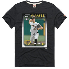 Charcoal Paul Skenes Pittsburgh Pirates Homage 2024 Topps Baseball Card Player Tri-Blend T-Shirt