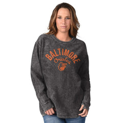 Black Baltimore Orioles G-III 4Her by Carl Banks Women's Comfy Cord Pullover Sweatshirt