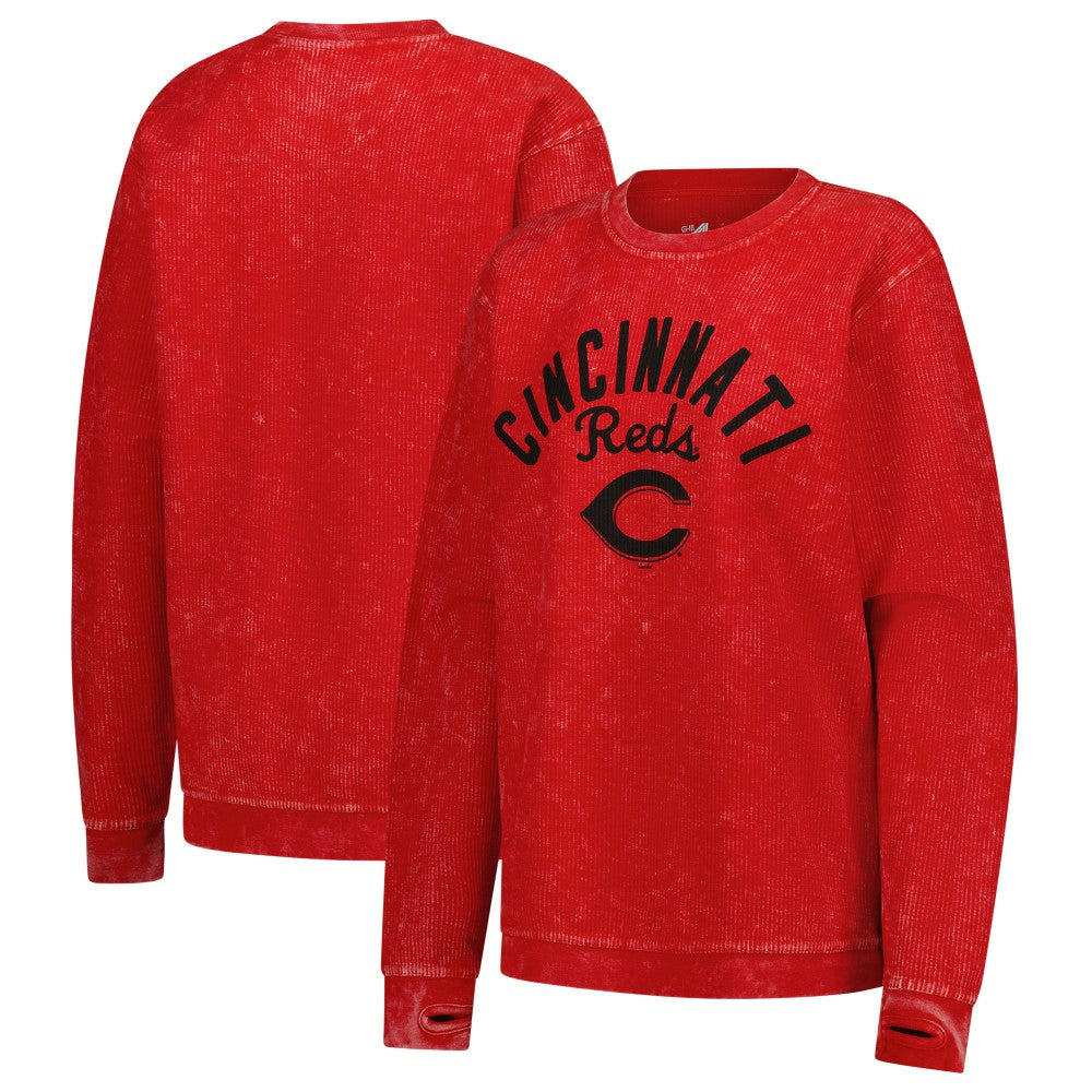 Red Cincinnati Reds G-III 4Her by Carl Banks Women's Comfy Cord Pullover Sweatshirt
