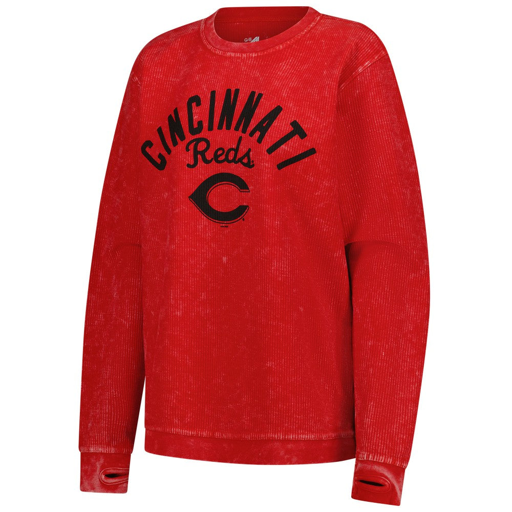 Red Cincinnati Reds G-III 4Her by Carl Banks Women's Comfy Cord Pullover Sweatshirt