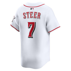 White Spencer Steer Cincinnati Reds Nike Home Limited Player Jersey