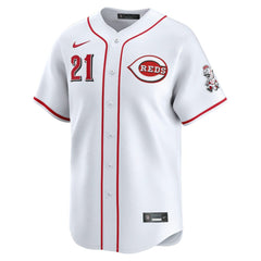 White Hunter Greene Cincinnati Reds Nike Home Limited Player Jersey