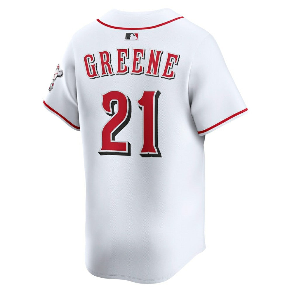 White Hunter Greene Cincinnati Reds Nike Home Limited Player Jersey