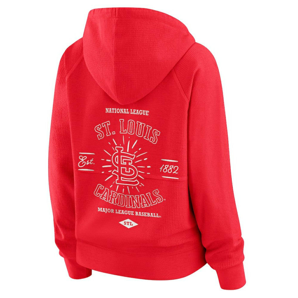 Red St. Louis Cardinals WEAR by Erin Andrews Women's Vintage Full-Zip Raglan Hoodie