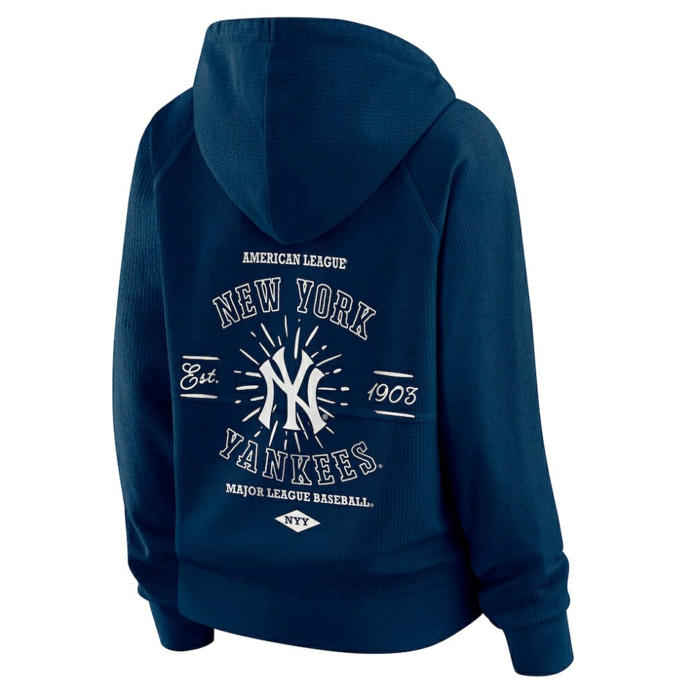 Navy New York Yankees WEAR by Erin Andrews Women's Vintage Full-Zip Raglan Hoodie